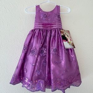 NWT Nannette Purple Sequin Toddler Dress